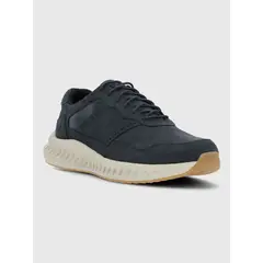 HUSH PUPPIES - Zapatilla Cuero Hombre Spinal Brio Azul