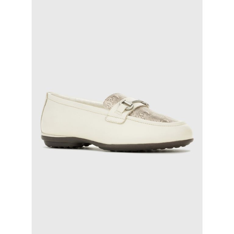 Mocasin Cuero Mujer AliceBit Loafer Blanco