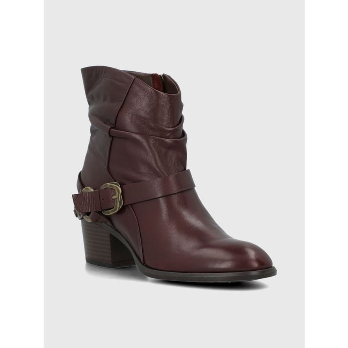 HUSH PUPPIES - Botin Cuero Mujer Marita Burdeo HUSH PUPPIES