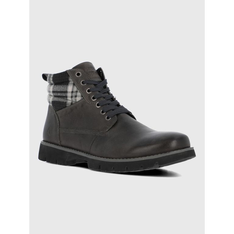 Botin Cuero Hombre Rosco Gris