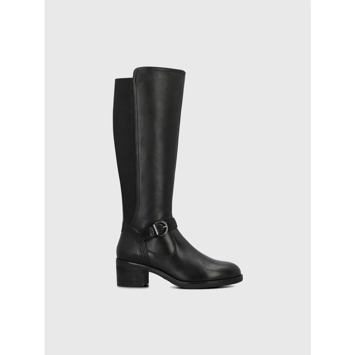 HUSH PUPPIES - Bota Cuero Mujer Elsetet Negra HUSH PUPPIES