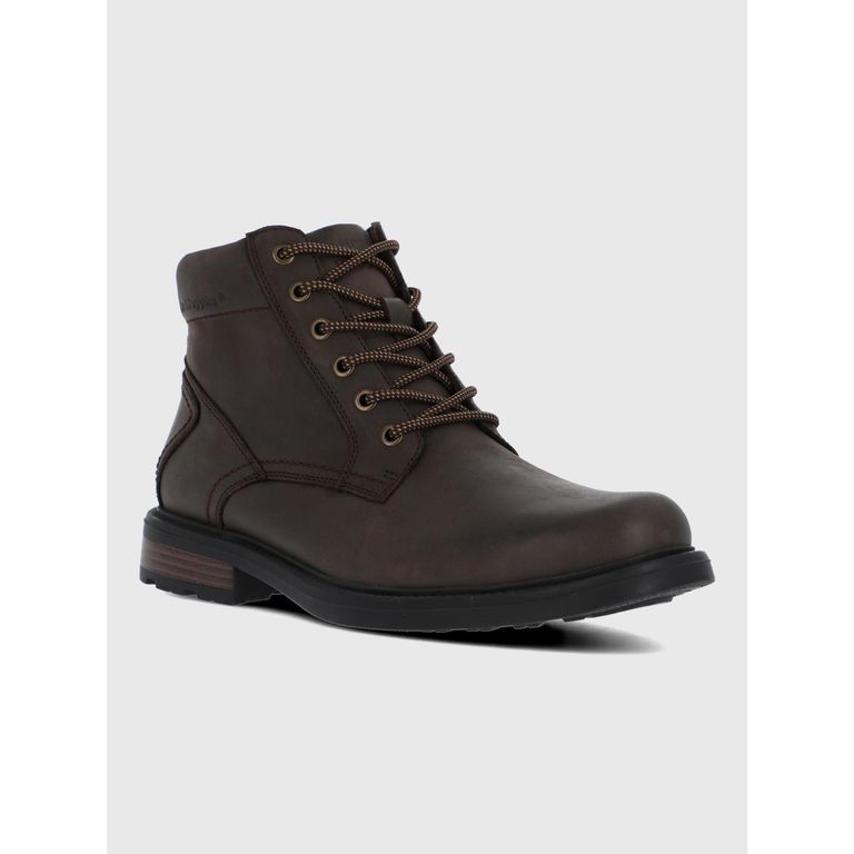 Botin Cuero Hombre Quero Café Oscuro