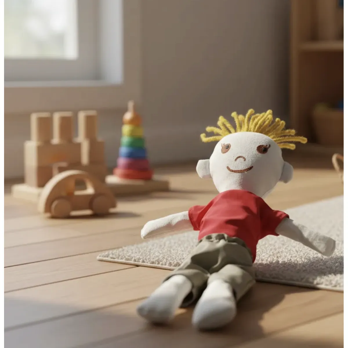 HAOKIDS - Muñeco niño llamado Damián juguete metodologías Waldorf & Montessori de 38 Cm
