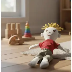 HAOKIDS - Muñeco niño llamado Damián juguete metodologías Waldorf & Montessori de 38 Cm