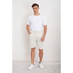 LIKE SHOP - Short Hombre Bermuda Calce Holgado Tipo Lino Pantalon Corto 7144