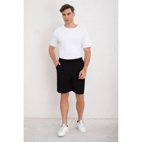 Short Hombre Bermuda Calce Holgado Tipo Lino Pantalon Corto 7144