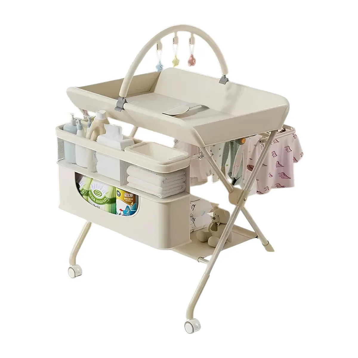 LUBABYCAS - Mudador De Pañales Plegable Regulable Canasto Line Lubabycas