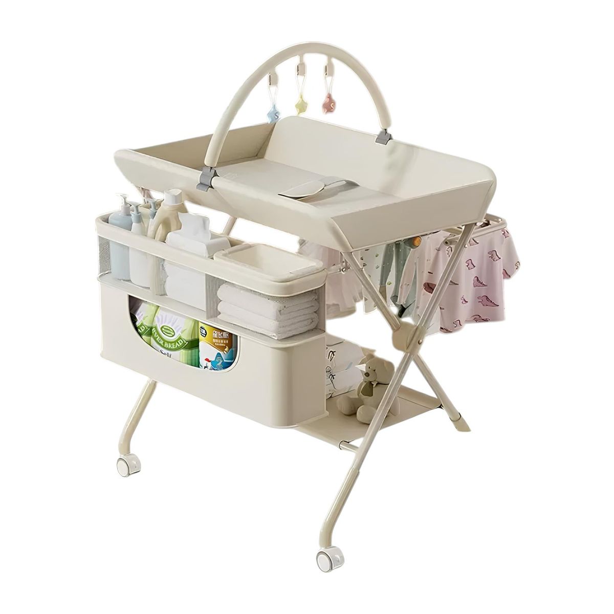 LUBABYCAS - Mudador De Pañales Plegable Regulable Canasto Line Lubabycas