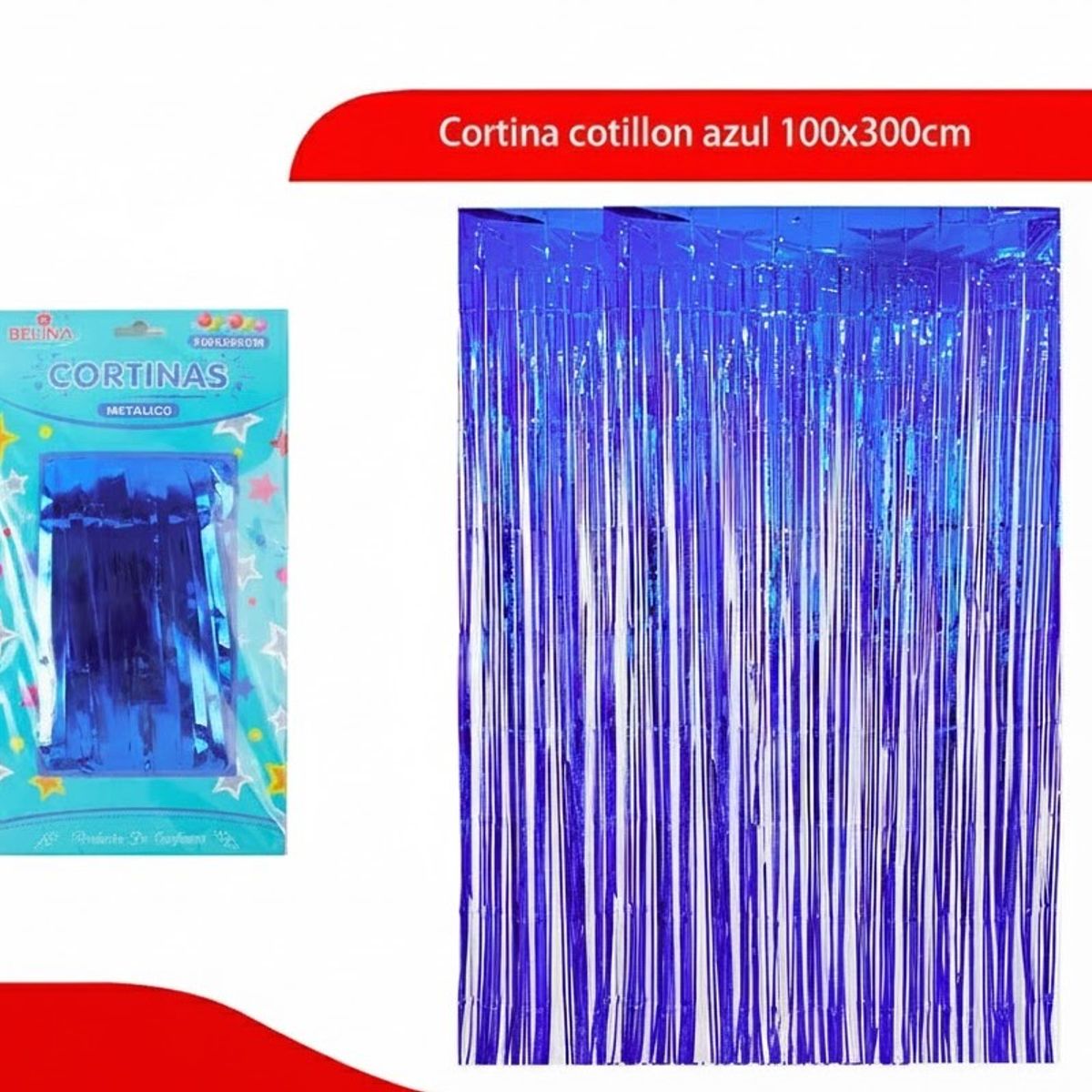 GENERICO - Cortina Cotillon Azul 100x300cm