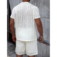 LIKE SHOP - Conjunto Short y Polera Hombre Tela Texturada Tendencia Urbana 026