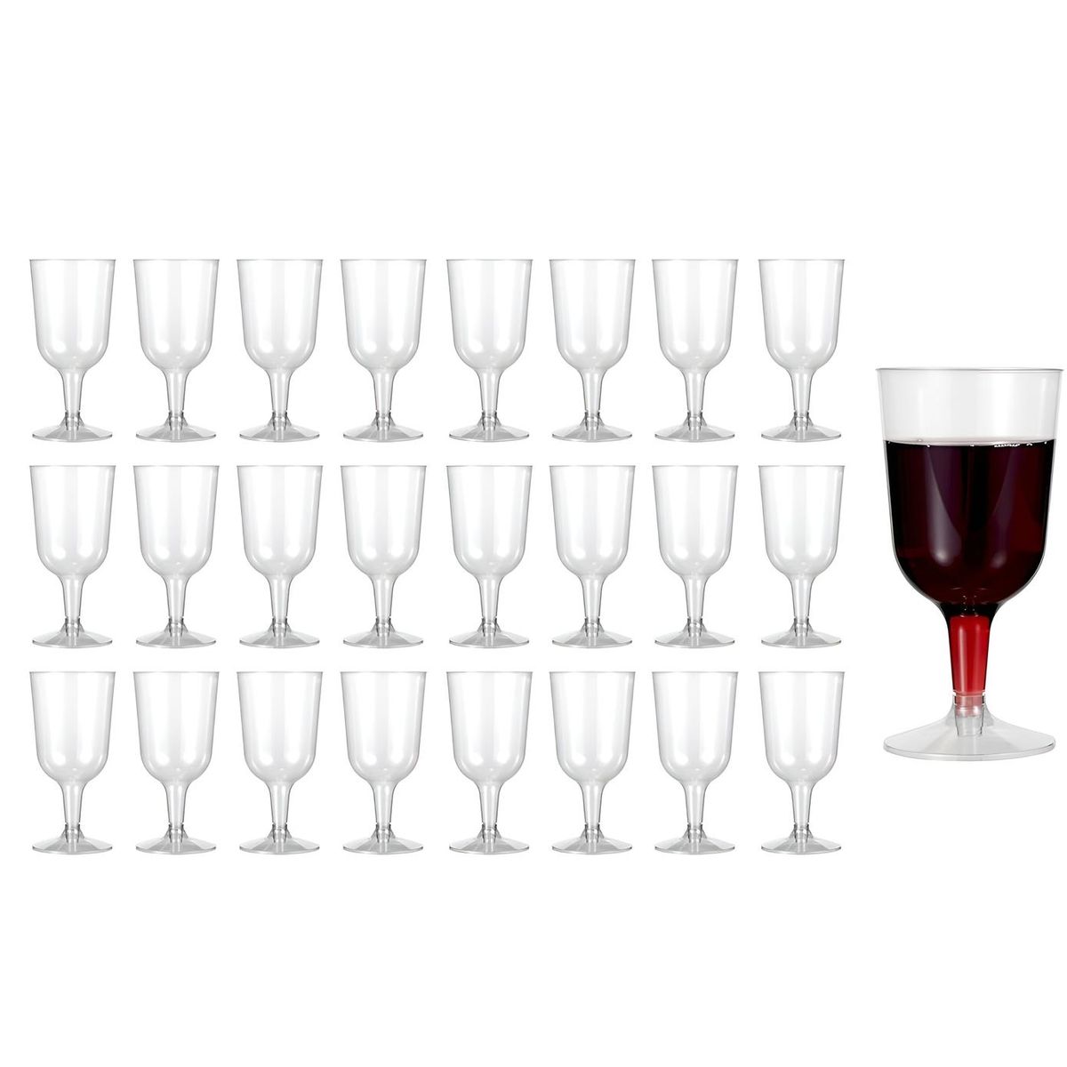 PASTELERIUSCL - 50 Copas De Vino Copa Acrilico Copa Plastico Copas Fiesta Eventos Vino Cóctel 6oz/177ml Transparente