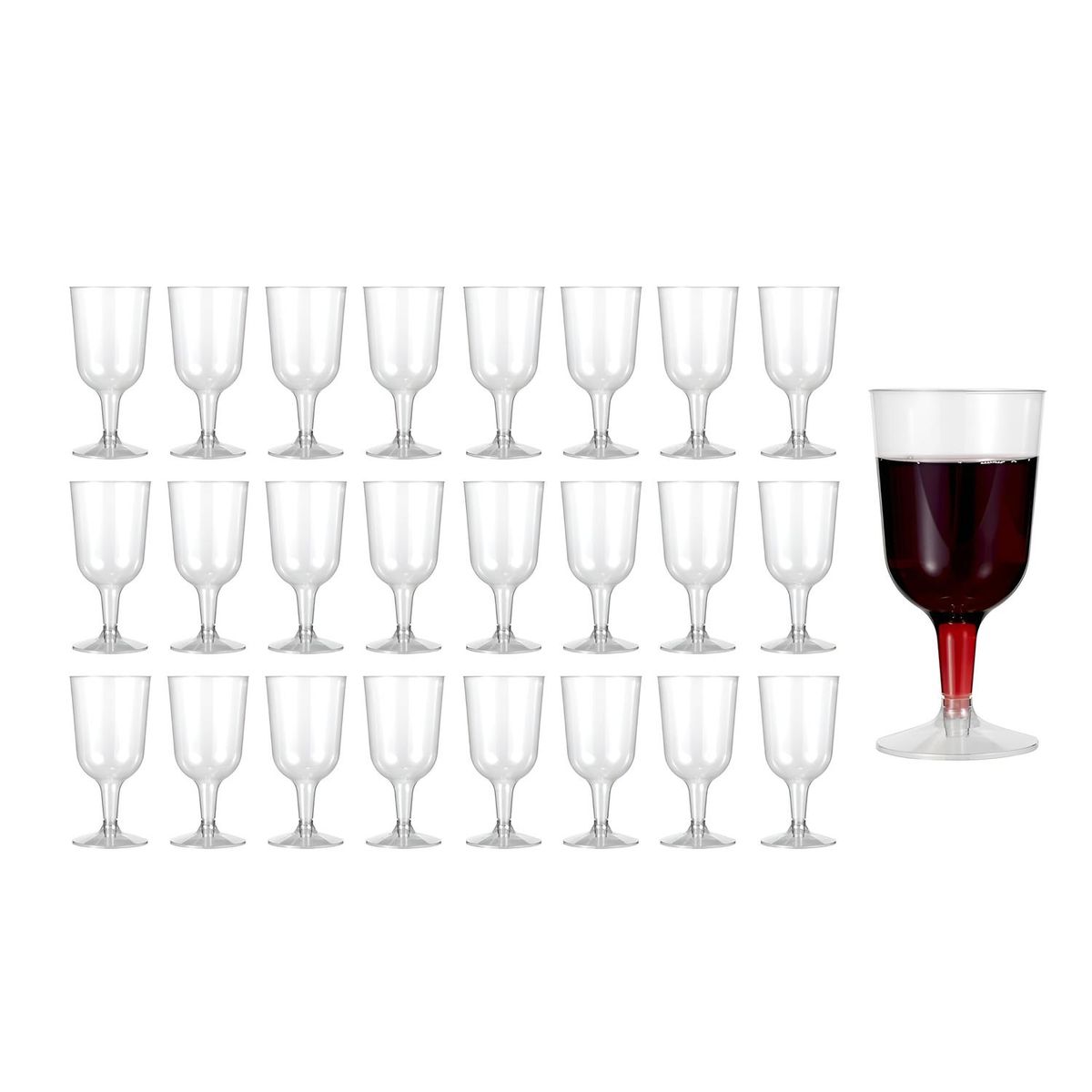 PASTELERIUSCL - 50 Copas De Vino Copa Acrilico Copa Plastico Copas Fiesta Eventos Vino Cóctel 6oz/177ml Transparente