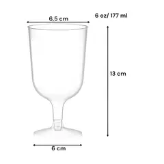 PASTELERIUS - 50 Copas De Vino Copa Acrilico Copa Plastico Copas Fiesta Eventos Vino Cóctel 6oz/177ml Transparente