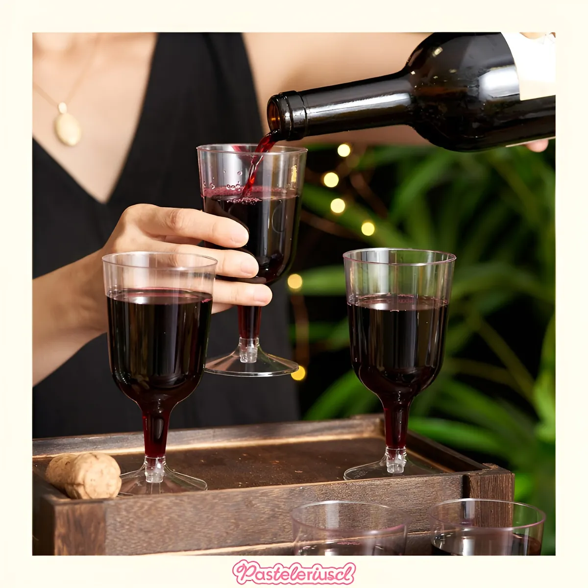 PASTELERIUSCL - 50 Copas De Vino Copa Acrilico Copa Plastico Copas Fiesta Eventos Vino Cóctel 6oz/177ml Transparente