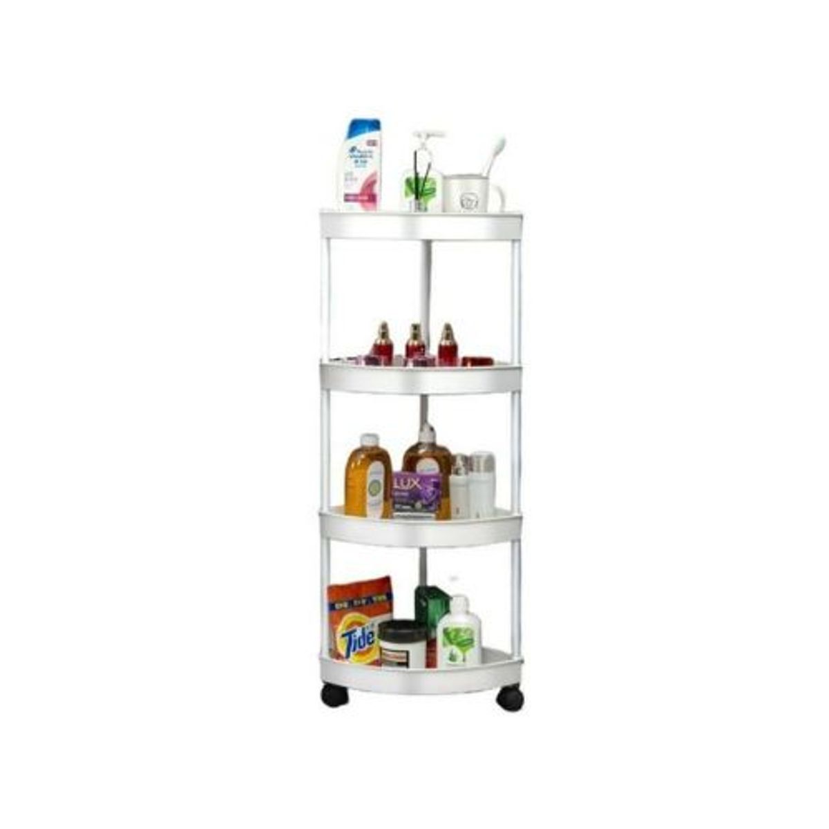 GENERICO - Estante con Rueda de 4 Niveles para Baño Cocina Lavandería, Blanco