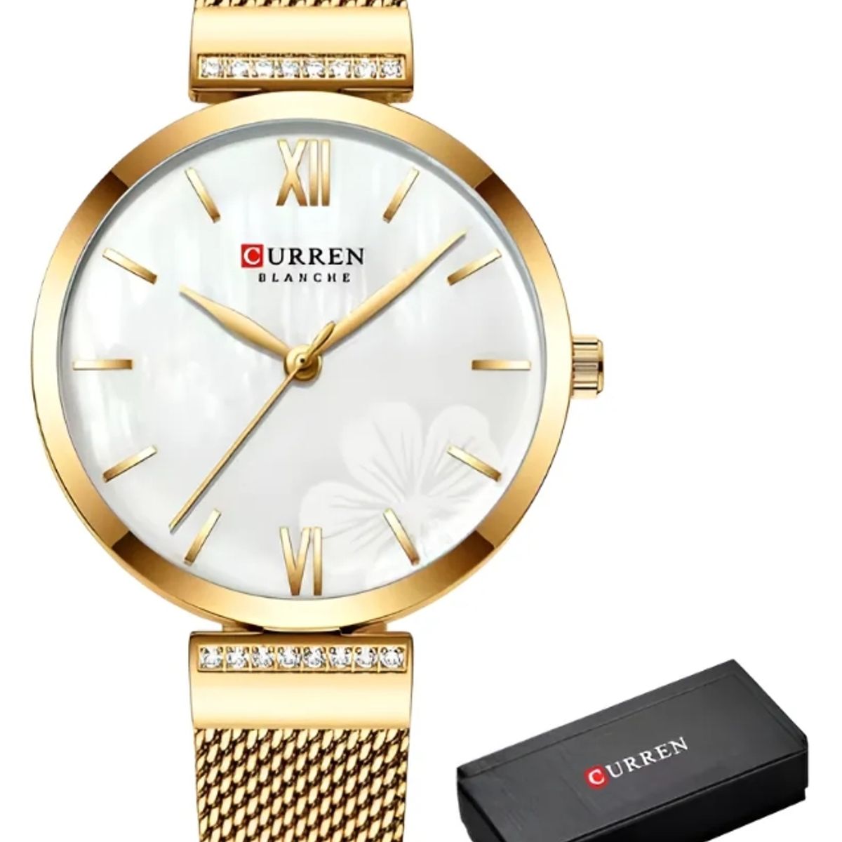 CURREN - Reloj Mujer Curren 9067 Dorado Elegante + Caja