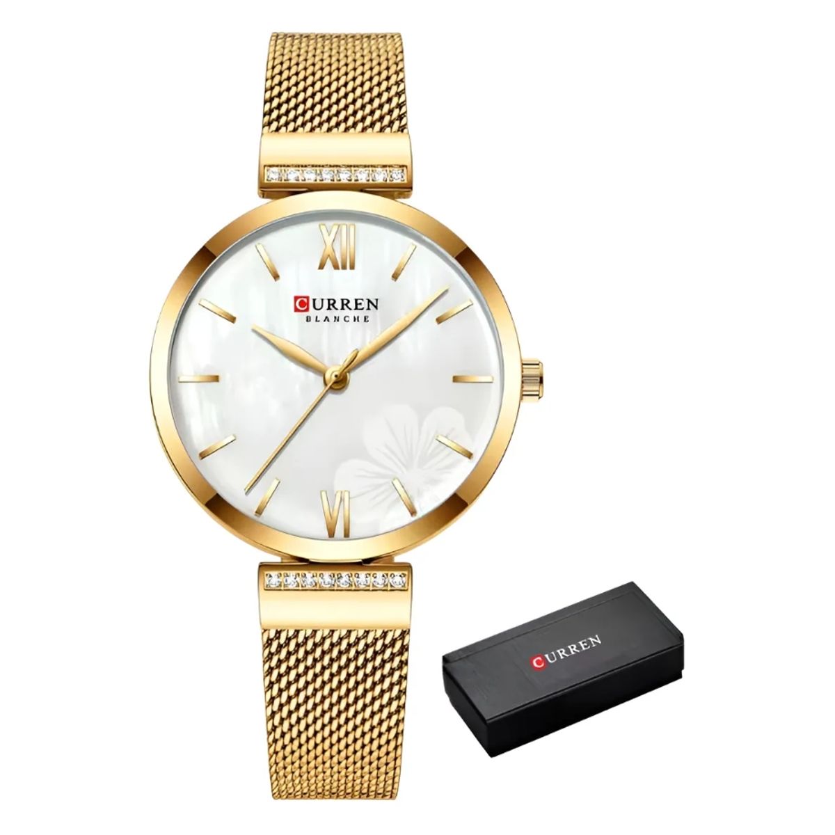 CURREN - Reloj Mujer Curren 9067 Dorado Elegante + Caja