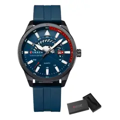 CURREN - Reloj Hombre Azul Kred Kred5403 + Caja