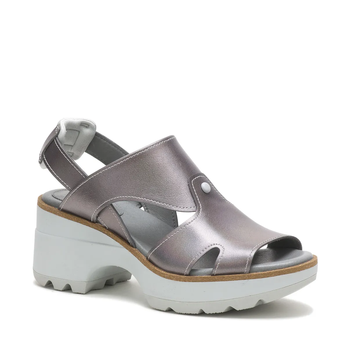CAT - Sandalia Carina Plateado Mujer CAT