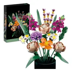 GENERICO - Decorativo Ramo De Flores Mini Bloques Construcción