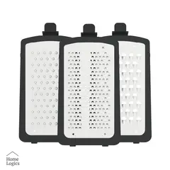 HOME LOGICS - Rallador 3 en 1 Acero Inox Cortador Contenedor Kiosclub