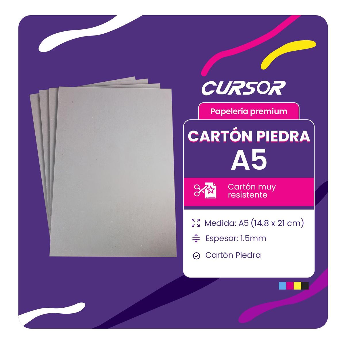 CURSOR - Carton Piedra Gris 15mm A5 14821cm Agenda Cuaderno 50h