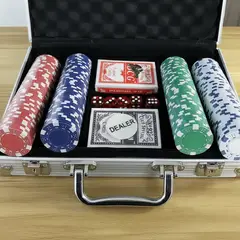 GENERICO - Set Poker 200 Fichas con Maletín Metalico Profesional Juegos Kiosclub