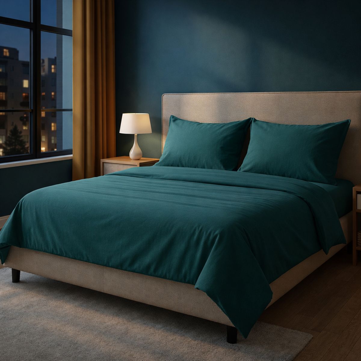 ARMONIA - Sábanas Super King Verde Elegante 800 Hilos Algodón