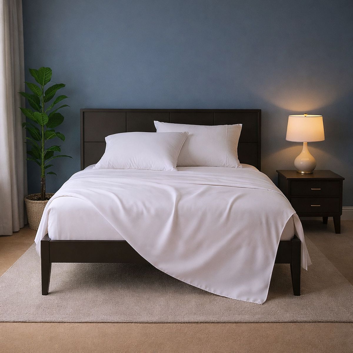 ARMONIA - Juego Sábanas Super King 800 Hilos Blanco Elegante