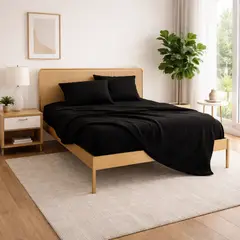 ARMONIA - Sábanas Elegantes Negras 800 Hilos Super King