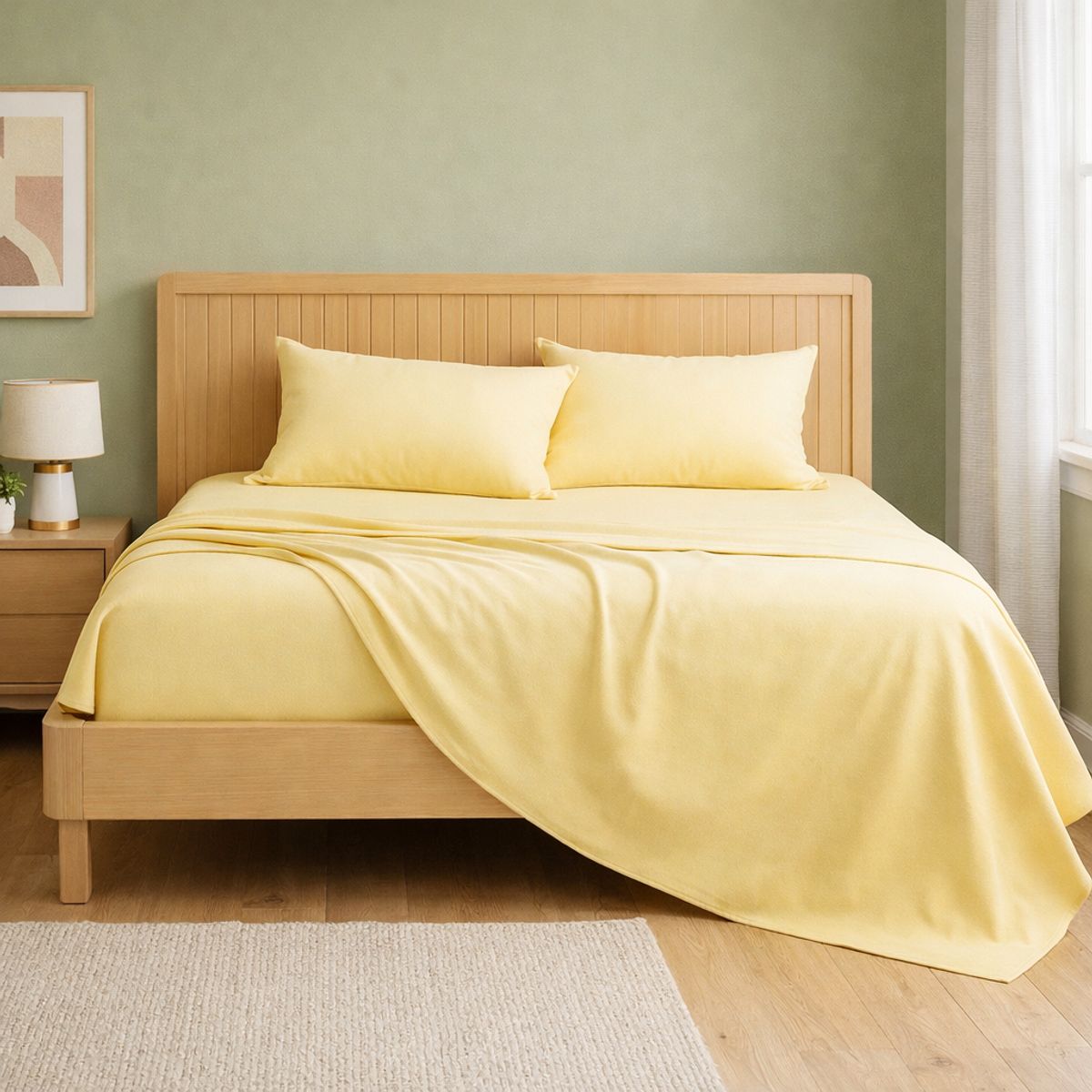 ARMONIA - Sábanas Amarillas Elegantes 800 Hilos Super King