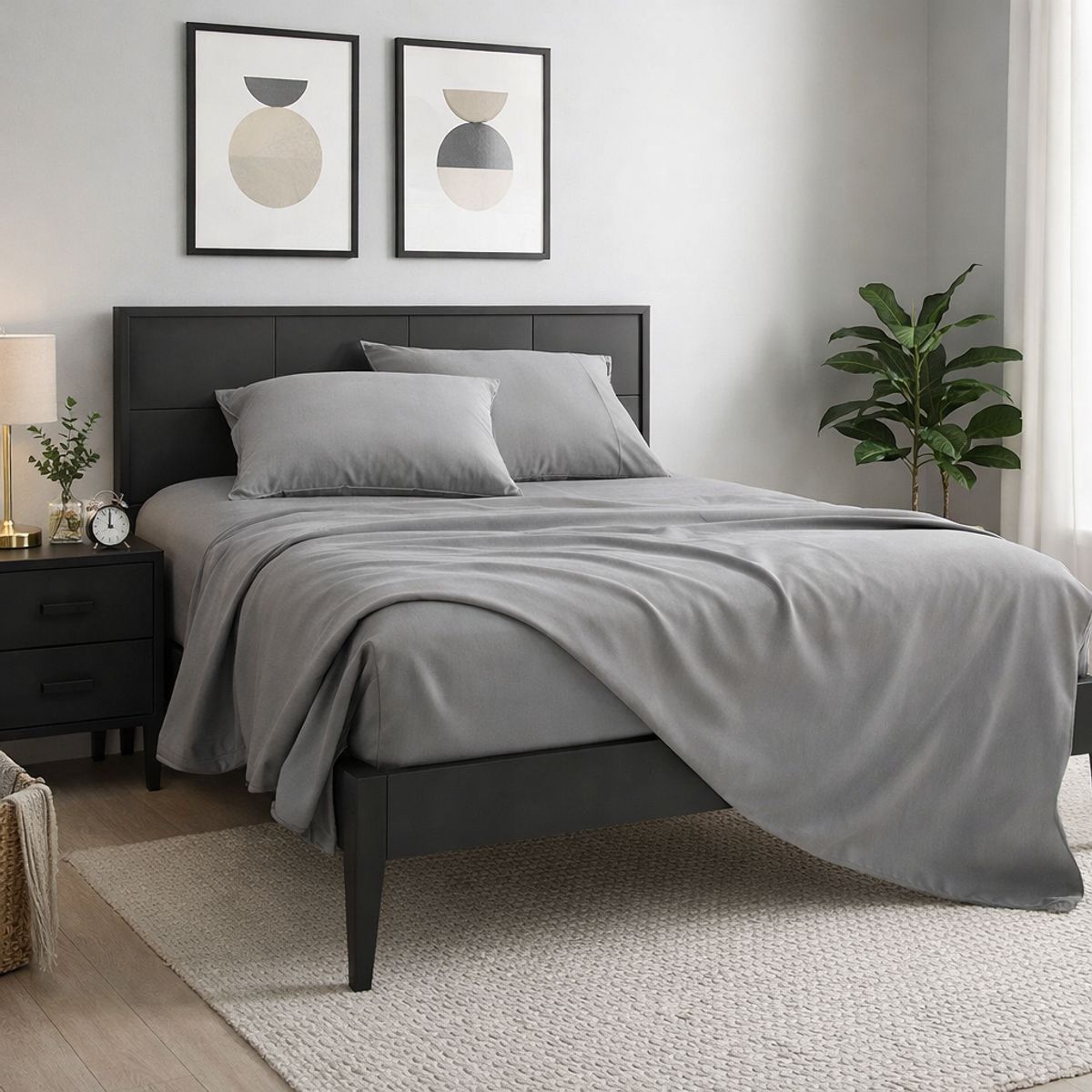 ARMONIA - Sábanas Grises 800 Hilos Super King Lisas y Elegantes