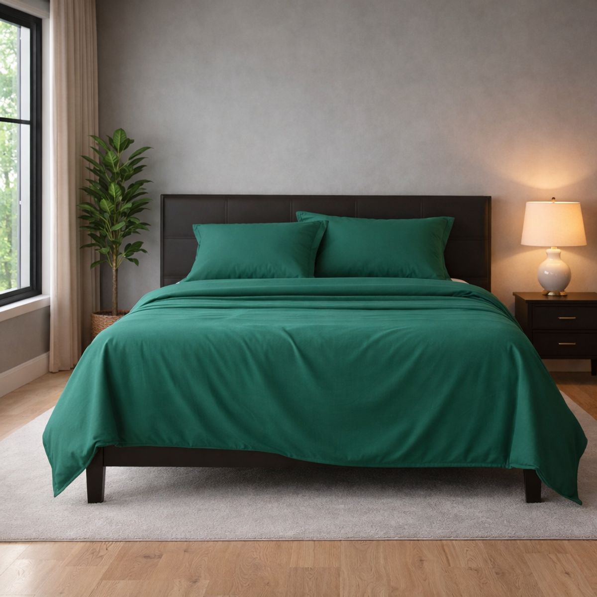 ARMONIA - Juego Sábanas Elegantes Verde 800 Hilos Super King