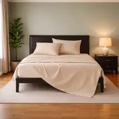 ARMONIA - Juego de Sábanas Algodón 800 Hilos Beige Super King