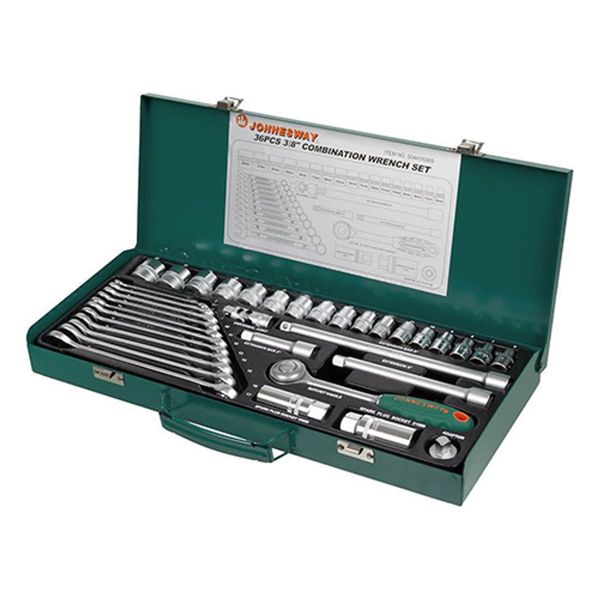 JONNESWAY - Juego de dados 3/8" 36 piezas s04h3536s