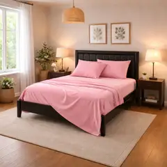 ARMONIA - Sábanas Rosa Super King 800 Hilos Liso Delicado