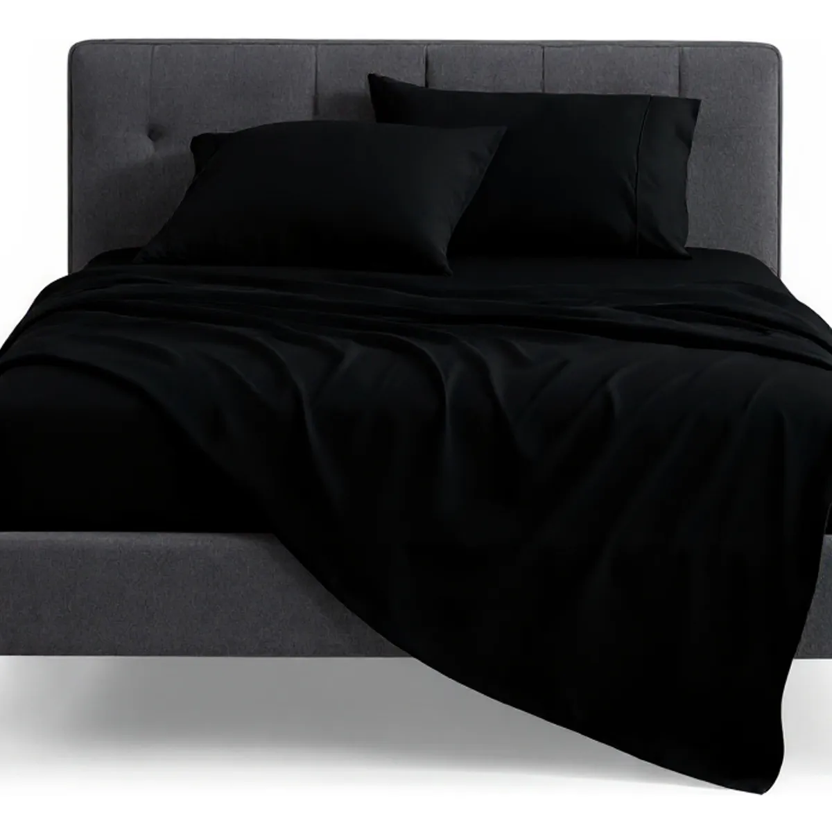 ARMONIA - Sábanas 800 Hilos Super King Color Negro Elegante