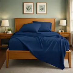 ARMONIA - Sábanas 800 Hilos Azul 30 Super King de Algodón