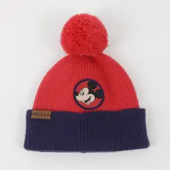 DISNEY - Gorro con Pompón Niño Mickey Mouse Rojo