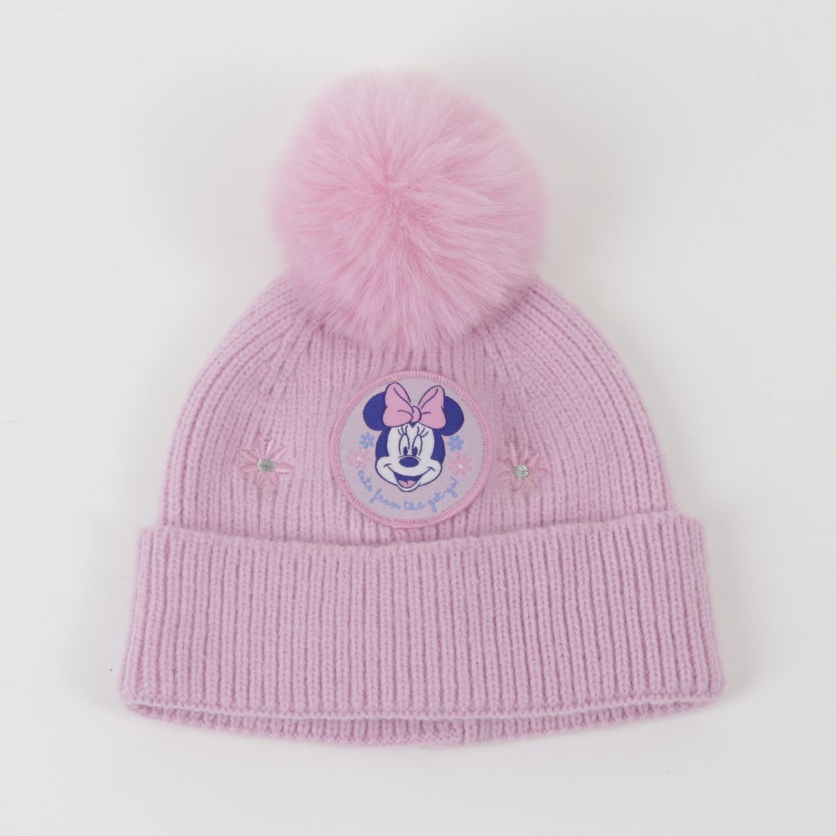 DISNEY - Gorro con Pompón Niña Minnie Rosado Disney