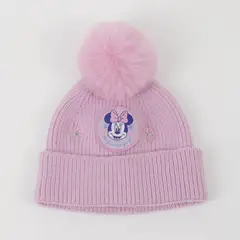DISNEY - Gorro con Pompón Niña Minnie Rosado