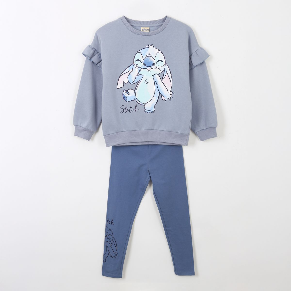 DISNEY - Conjunto de Buzo Niña Lilo & Stitch Smile Celeste Disney