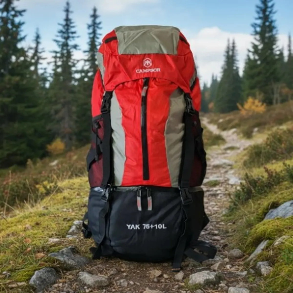 CAMPSOR - Mochila 85litros Camping Mochilero Trekking Impermeable