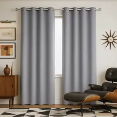 ARMONIA - Cortina Gris Blackout Forro Negro Doble Paño N°106