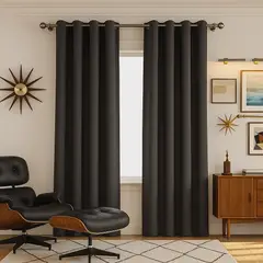 ARMONIA - Cortina Opaca Gris Oscuro 2 Paños con Forro Blanco N°110