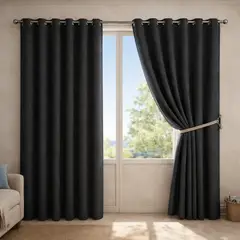 ARMONIA - Cortina Blackout Gris Oscuro Forro Blanco Doble Paño N°110