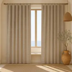 ARMONIA - Cortina Blackout Beige 2 Paños Forro Negro N°107
