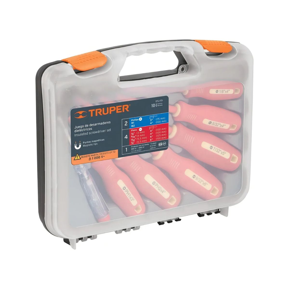 TRUPER - Juego 6 Destornilladores Dielectricos y Probador De Voltaje Truper