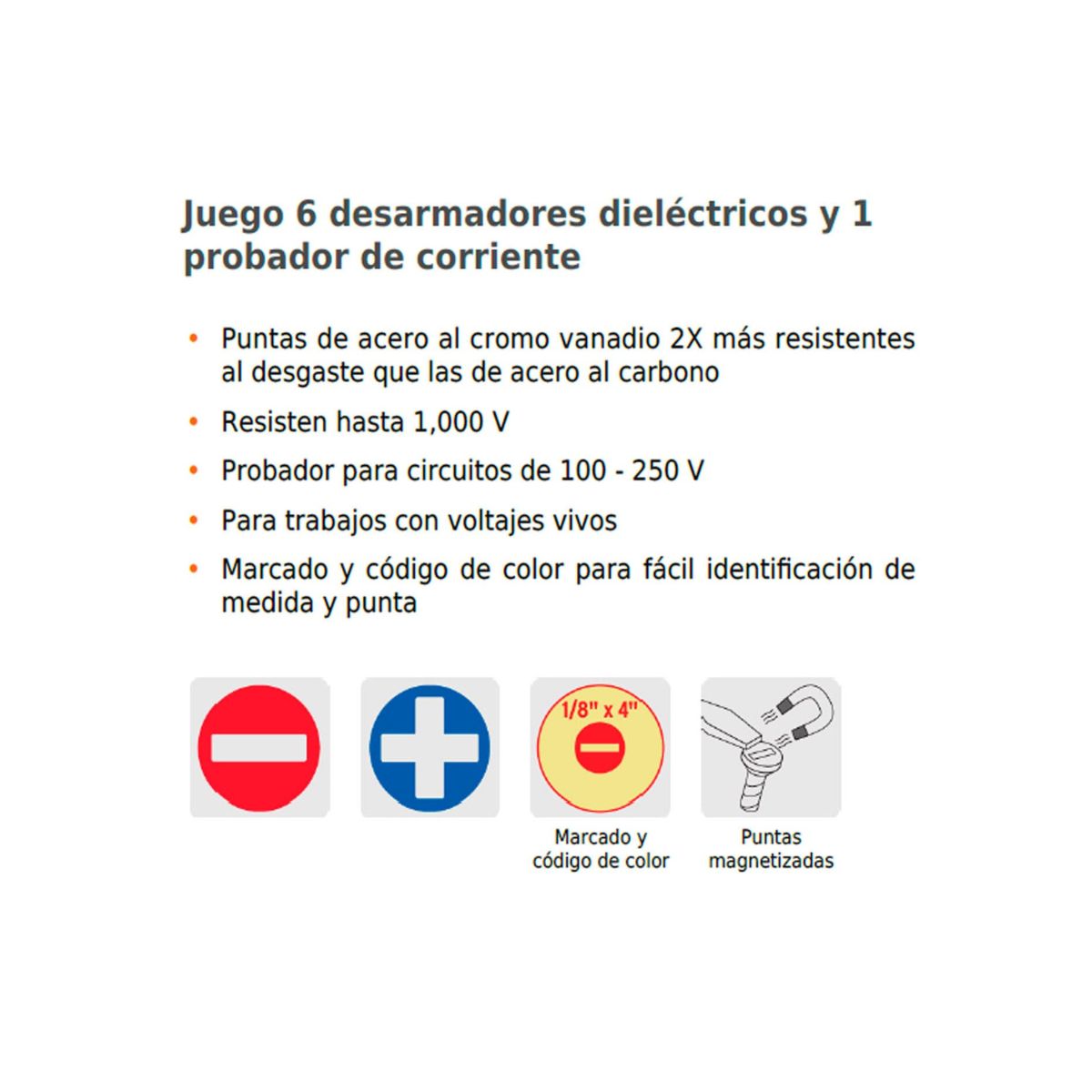 TRUPER - Juego 6 Destornilladores Dielectricos y Probador De Voltaje Truper