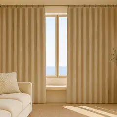 ARMONIA - Cortina 2 Paños Beige Blackout Forro Negro N°107